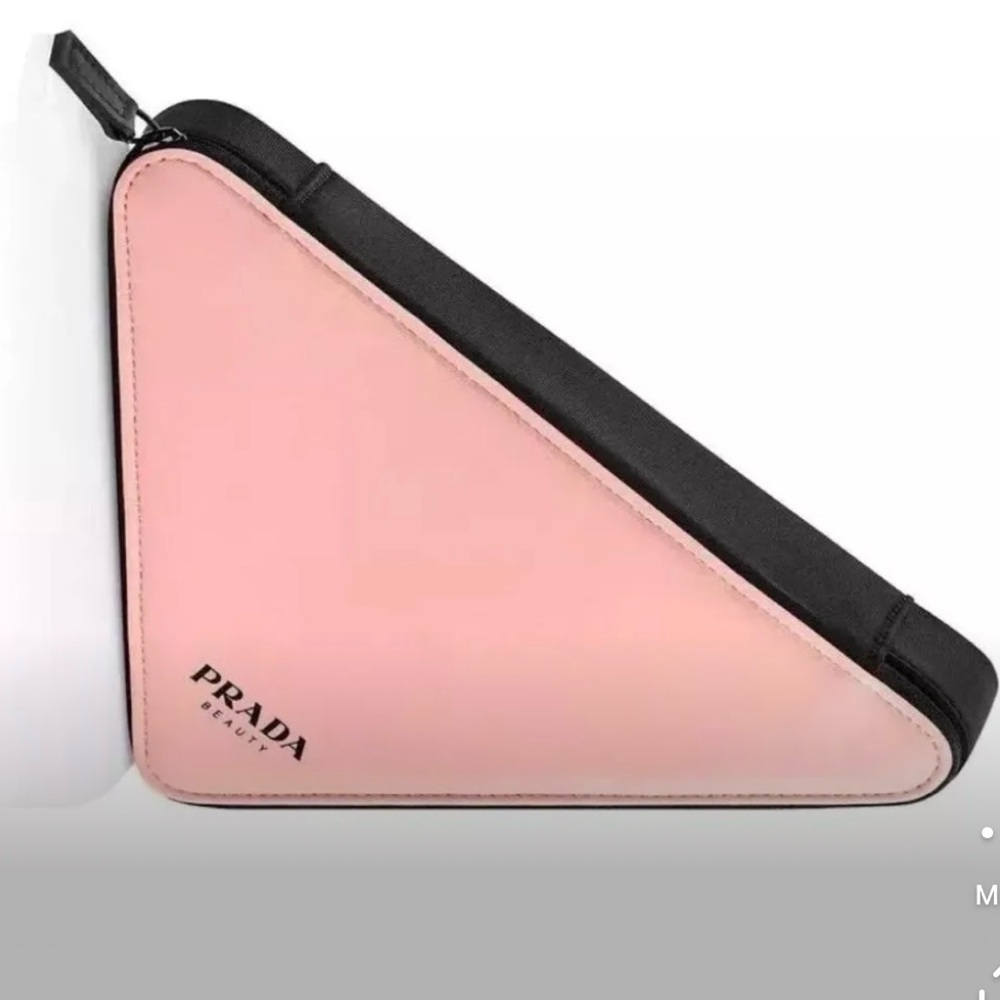 Prada Pink & Black Triangle Pouch Gift NEW